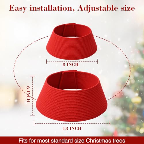 Christmas Tree Collar Small Size for 2-4ft Artificial Trees - Red, Medium Variation