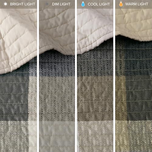6-Piece Reversible Plaid Herringbone Daybed Cover Set - Twin Size