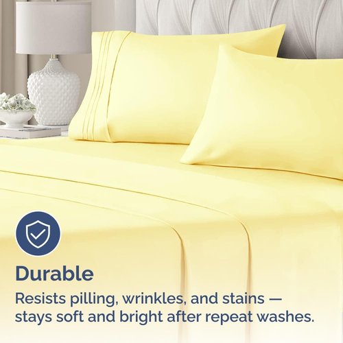 King Pillow Cases by [Brand Name] - Ultra Soft Hotel Quality Covers | Wrinkle-Free & Stain Resistant - 2 Piece Set in Yellow