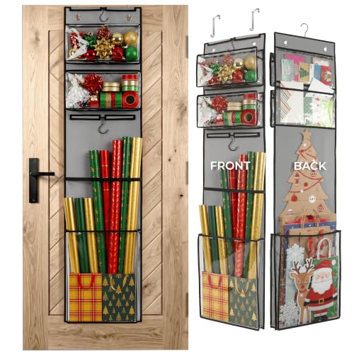 Hanging Wrapping Paper Organizer Over-the-Door Gift Bag Storage Holder