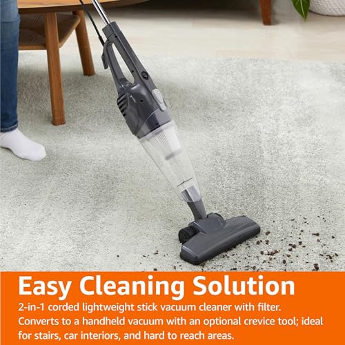 2-in-1 Corded Stick Vacuum Cleaner with Handheld Mode, Lightweight 300W