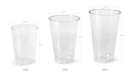 100 Pack 14 oz Clear Plastic Cups - Disposable Tumblers for Weddings