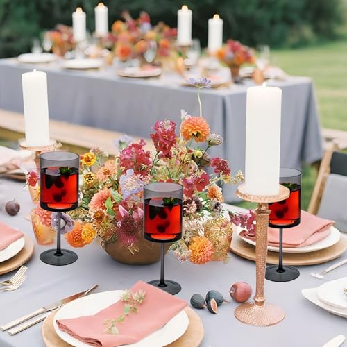 Black Plastic Champagne Flutes Set 48 Pcs 10oz Reusable Wedding Drinkware