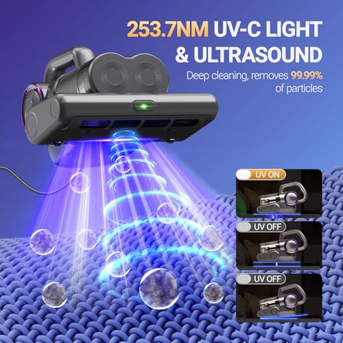 Handheld Mattress Vacuum Cleaner with UV-C Light and HEPA Filtration
