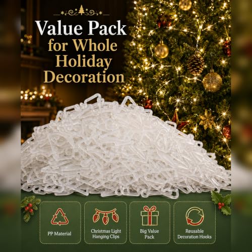 120 Pcs Outdoor Gutter Hooks for Christmas String Lights, Weatherproof Clips