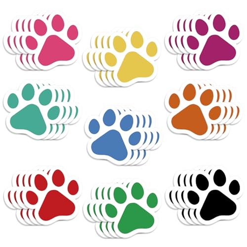 36 Pcs Colorful Paw Print Cutouts, Large Cardboard Bulletin Board Decor