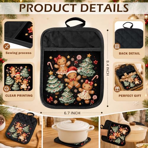 Gingerbread Christmas Tree Pot Holders Heat Resistant - JWYNB, Grd Kitchen Theme 23