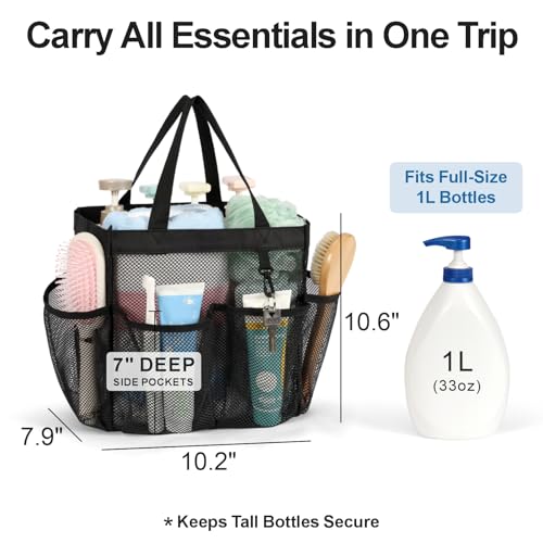 Mesh Shower Caddy Portable 8-Pocket Hanging Toiletry Organizer