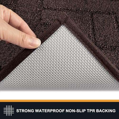 Dirt Trapping Indoor Door Mat, 24" x 35.5" Non-Slip Washable Entryway Rug