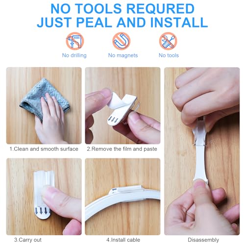 24Pcs Adhesive Neon LED Strip Light Mounting Clips for 12mm Flat Rope Lights