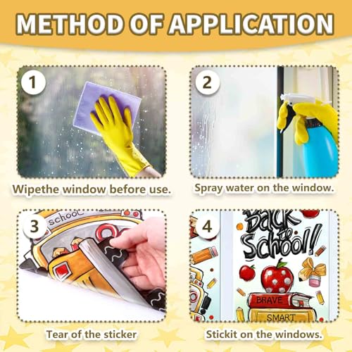 Back to School Window Clings - 8 Reusable Classroom Decor Sheets
