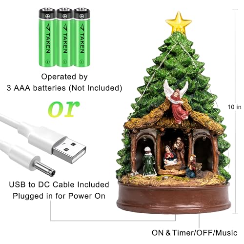 Lighted Animated Nativity Scene - Musical LED Christmas Tabletop Figurine