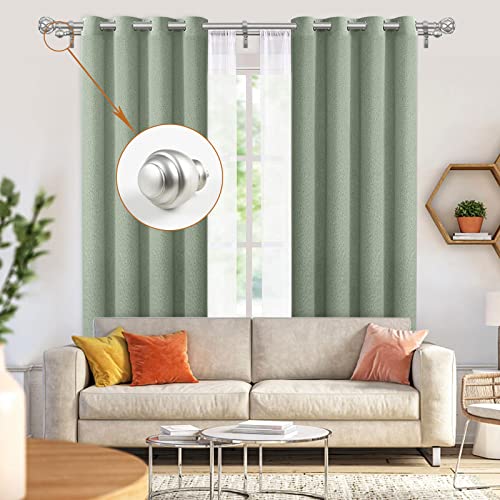 Silver Round Curtain Rod Finials, Set of 2 for 5/8 or 3/4 Inch Rods