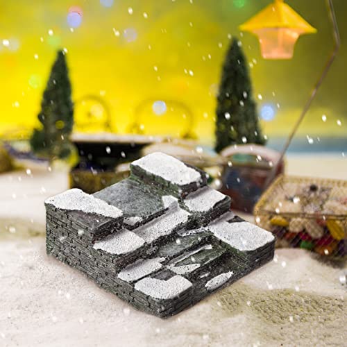 Geelin 2 Pcs Miniature Stone Steps Christmas Village Staircase with