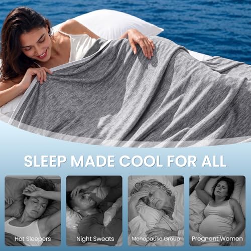 Topcee Queen Size Cooling Blanket for Hot Sleepers & Night Sweats