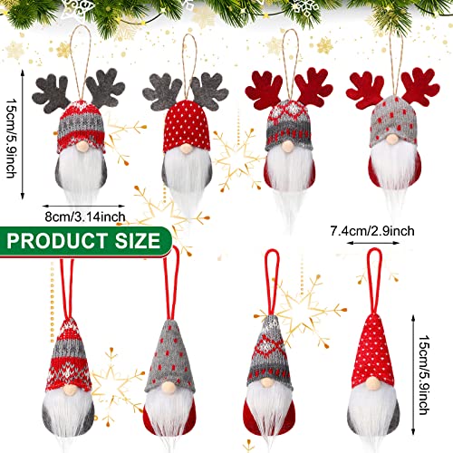 Skylety 16 Pcs Christmas Tree Hanging Gnomes – Elk Swedish Handmade Wall Decor Ornaments