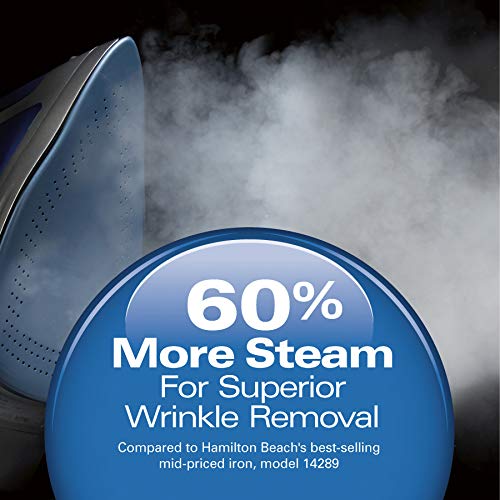 Hamilton Beach Steam Iron for Clothes with Retractable Cord and Durathon Soleplate