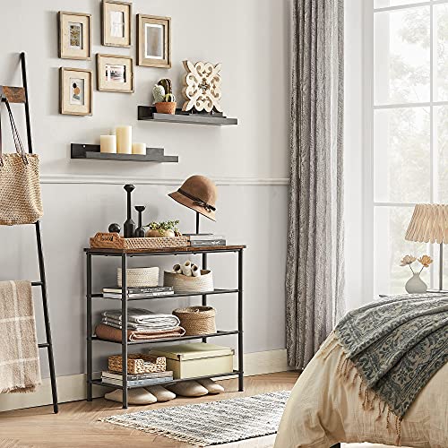 4-Tier Industrial Shoe Rack, Entryway Shoe Storage Organizer with Steel Frame