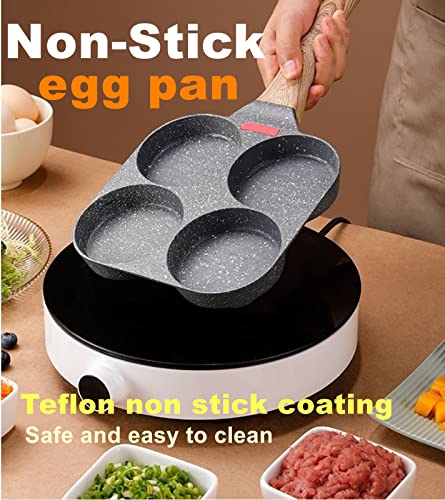4-Cup Nonstick Granite Egg Frying Pan for Induction and Gas Stoves