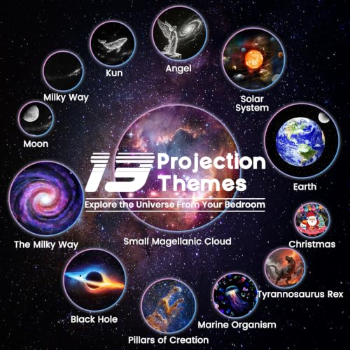 2-in-1 Galaxy Star Projector Night Light with 13 Projection Films