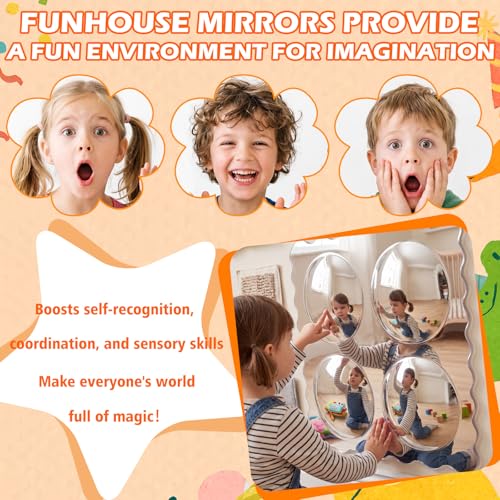 Sensory Wall Bubble Mirror for Kids, 19-inch Acrylic Convex Sensory Toy