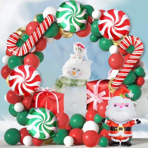Christmas Balloon Arch Kit - 206-Piece Foil & Latex Party Balloons for Holiday Decor