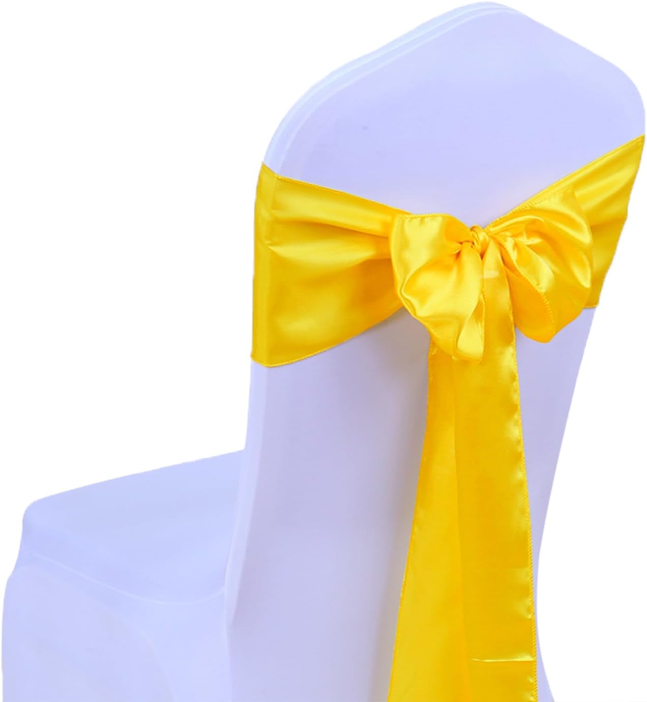 Skiennix Wedding Satin Table Runners - 10 Pack, 12 x 108 Inches, Perfect for Parties & Events - Yellow