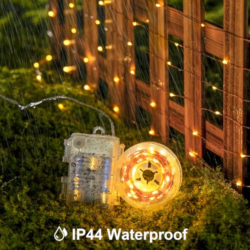 JMEXSUSS 2 Pack Battery Operated Fairy Lights, 400 LED Warm White Copper Wire Twinkle String Lights with Remote for Bedroom and Outdoor Decor