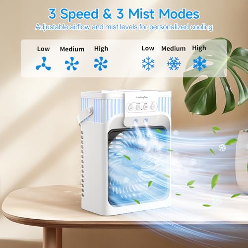 Portable Air Conditioner, 4-in-1 Evaporative Cooling Fan with 1200ml Tank