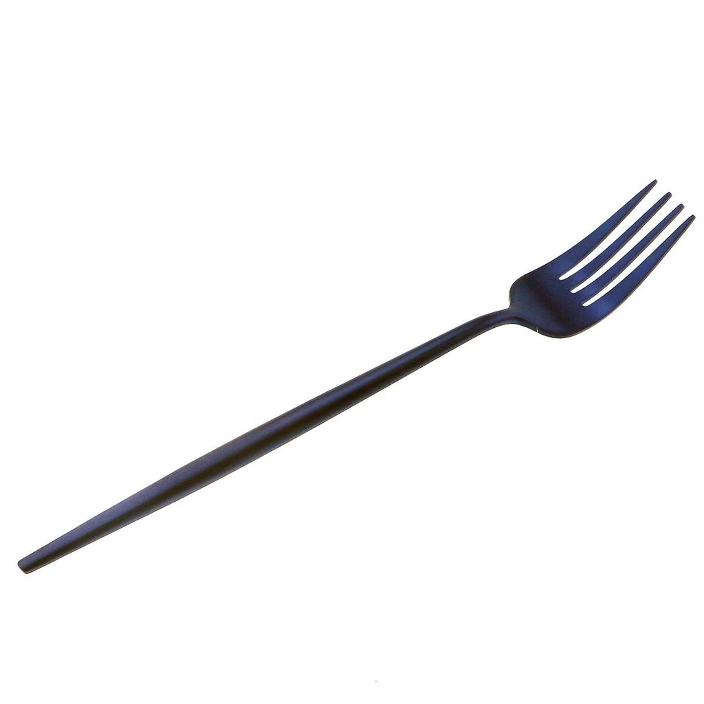 Matte Blue Gugrida 5-Piece 18/10 Stainless Steel Silverware Set, Satin Finish Flatware, Kitchen Utensils, Tableware Travel Cutlery for Camping, Office or School Lunch, Dishwasher Safe