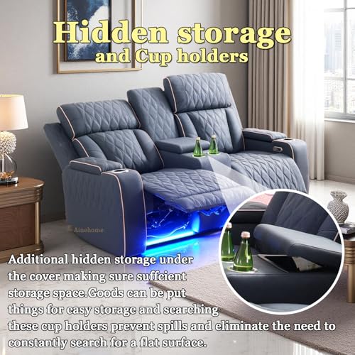 3-Piece Power Recliner Sofa Set with LED Lighting, USB & Storage Console
