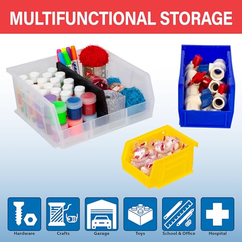 Clear Plastic Stackable Storage Bins 11x11x5 Inch 6-Pack