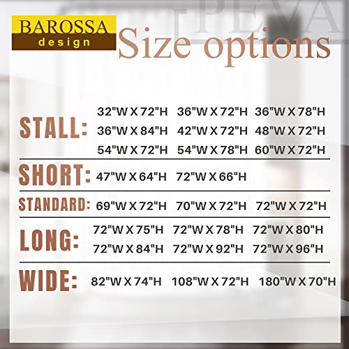 Barossa Design Clear Shower Curtain Liner, Waterproof PEVA, 72"