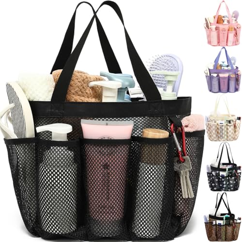 Fammart Mesh Shower Caddy Portable 8-Pocket Quick-Dry Toiletry Organizer