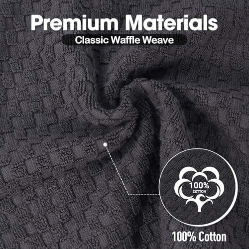 Cotton Washcloths 6-Pack 12x12 Inches - Soft, Absorbent, Multi-Color