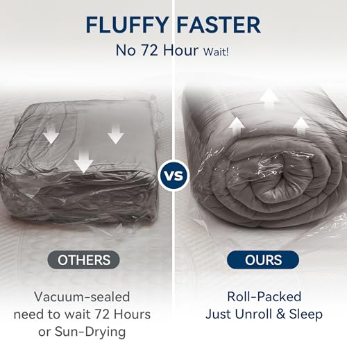 BDEUS 5 Inch Queen Memory Foam Mattress Topper with Cooling Gel & Pillow Top