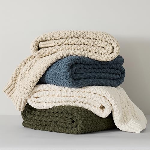 EverGrace Chunky Chenille Knit Throw Blanket - 50x60 Moss Stitch