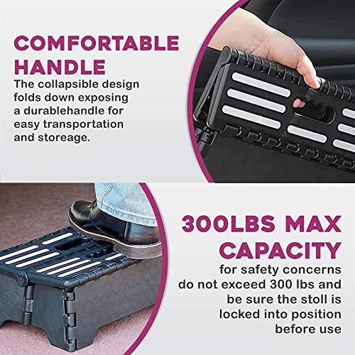 5-Inch Folding Step Stool - Portable Non-Slip Stool for Kitchen & Bath