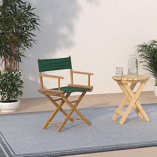 Foldable Solid Wood Director's Chair, 18-Inch Seat, Hunter Green
