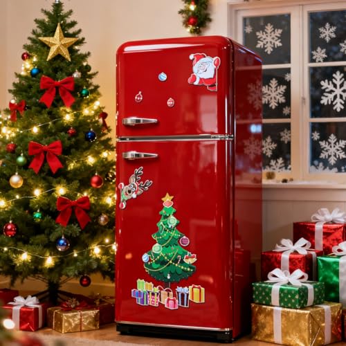 MAGICLULU Christmas Tree Refrigerator Magnet - Festive Holiday Magnetic Sticker, Waterproof & Reusable, 19.68 x 11.81 Inches