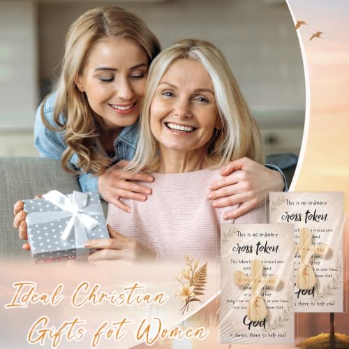 50-Pack Christian Gift Set: Wooden Crosses & 'Give It All to God' Cards, 2.36" Pocket Crosses