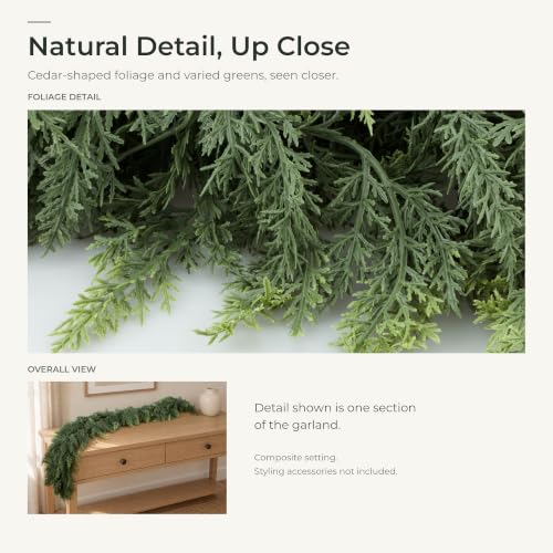 5ft Artificial Cedar Garland Christmas Decor, Real Touch Holiday Wreath