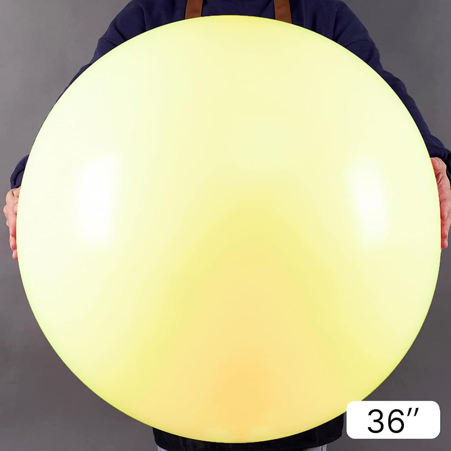PartyWoo Pastel Yellow Balloons - 36 Inch Latex Helium Balloons for Graduation & Baby Showers