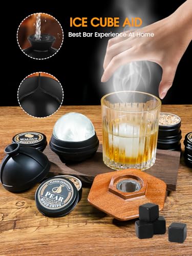 PALATO 27Pcs Whiskey Smoker Kit with Torch & 16 Wood Chips - Old Fashioned & Cocktail Infuser, Birthday Gift for Men & Dad (No Butane)