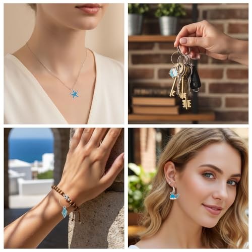 Ocean Wine Glass Charms Set - 24 PCS Stem & Champagne Glass Identifier Rings for Weddings & Parties