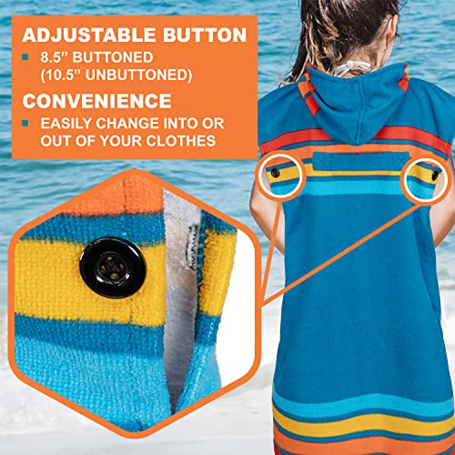 SUN CUBE Kids & Teens Microfiber Hooded Surf Poncho Changing Robe