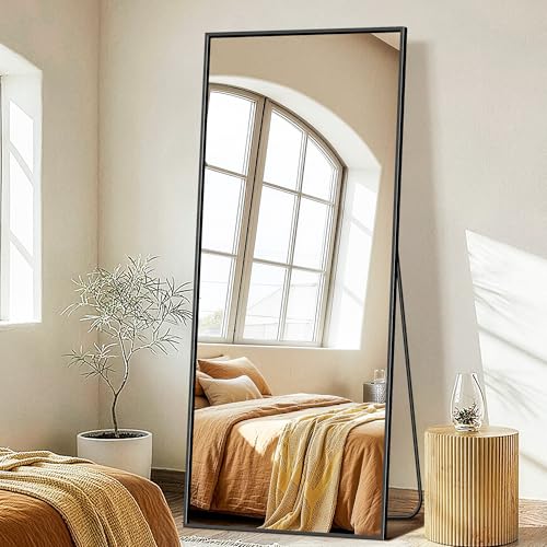 75" x 35" Full Length Floor Mirror with Stand, Shatterproof HD Glass