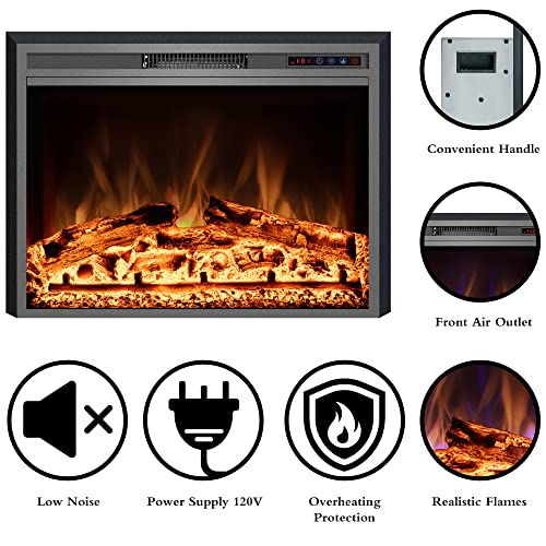 40-Inch Electric Fireplace Insert Recessed Heater with Remote Control