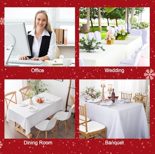 LEIWEIHOPE Merry Christmas Chair Covers Set of 4 - Stretchable Red Slipcovers with Santa & Floral Trim, 19-24" Back, 15-19" Seat (Variation 25)