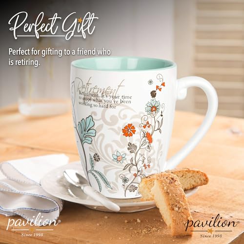Pavilion Gift Company Retirement Mug 20 oz - Mark My Words Multicolor Ceramic Coffee Cup, Microwave & Dishwasher Safe - Variation 66120